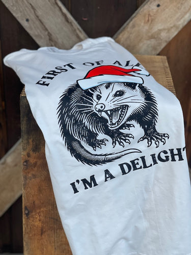 I'm A Delight HOLIDAY VERSION Tee- Sweet Cream